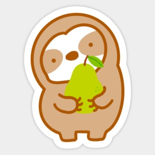 Cute Pear Sloth Sticker